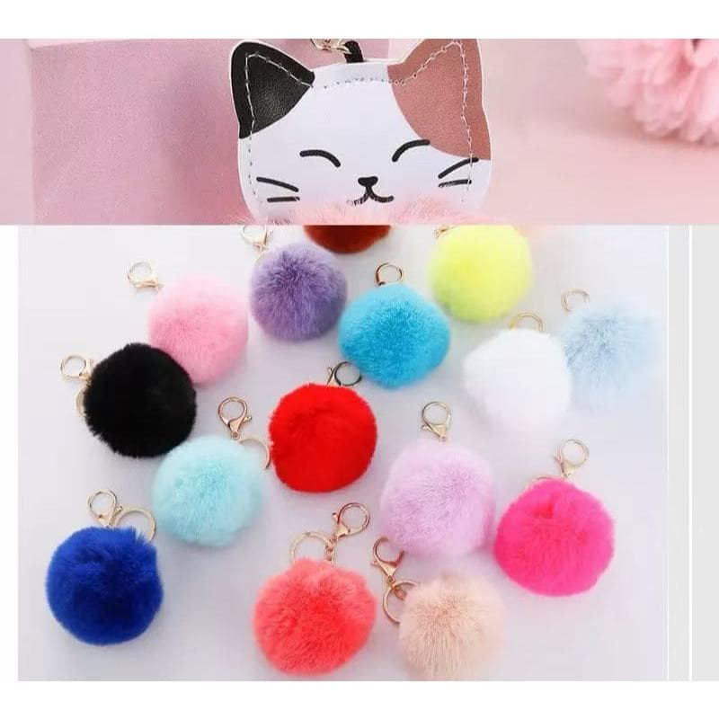 Kit 12 Chaveiro Pompom de Pelúcia Macio Para Pendurar Bolsas, Mochilas, Chave De Casa.CORES SORTIDOS