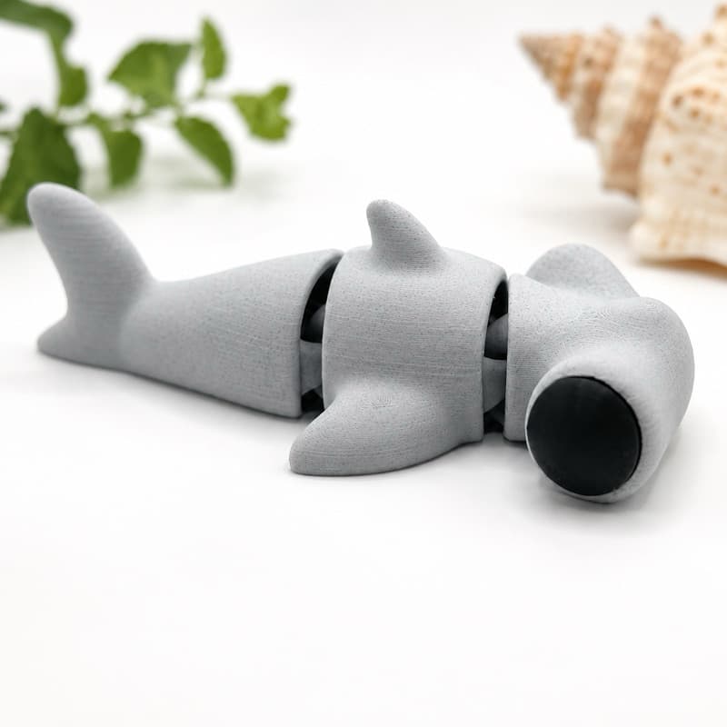 Tubarão Martelo 3D Articulado Brinquedo Flexível Miniatura Bichinho De Plástico Decoração Quarto Lembrancinha Infantil
