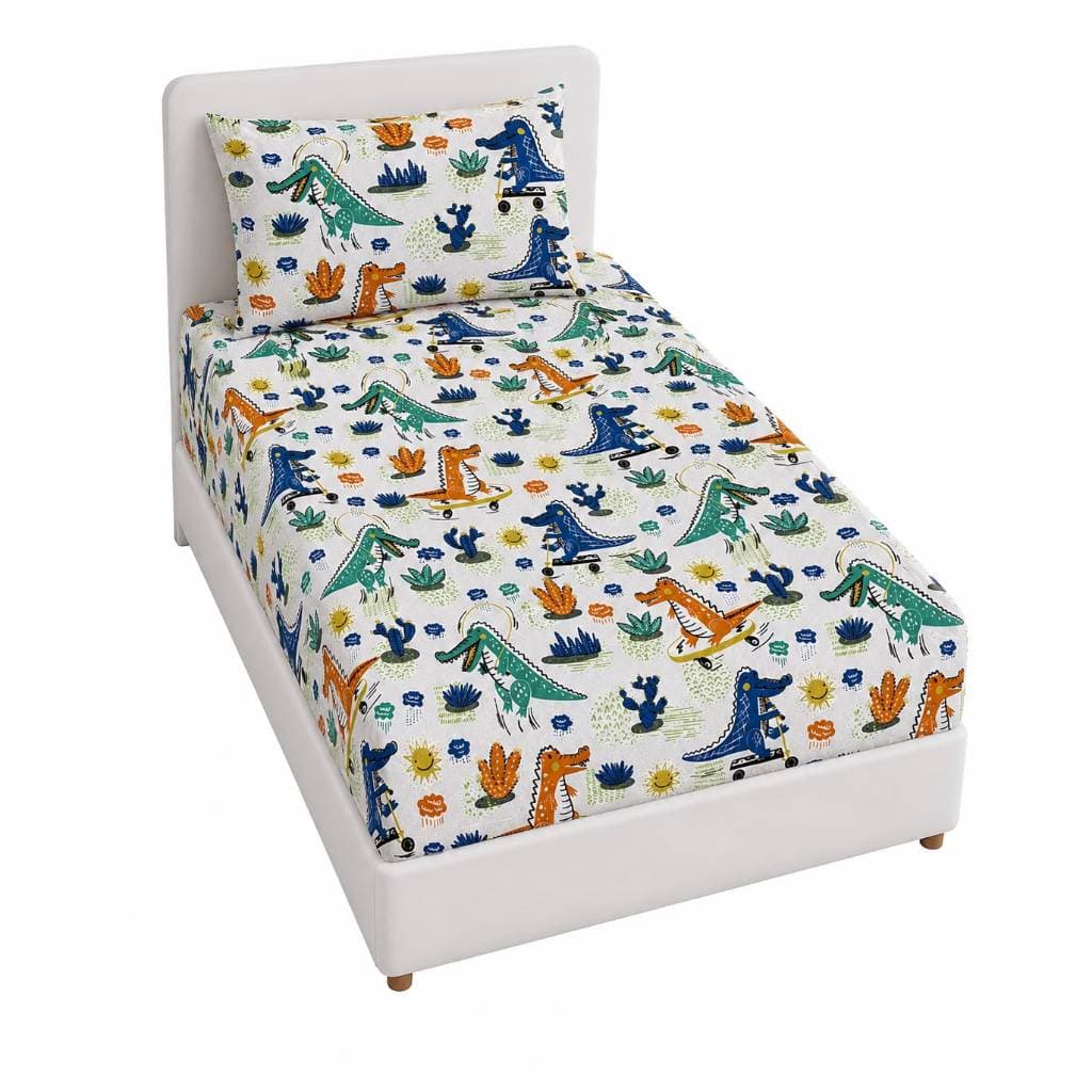 Jogo De  Lençol Para Cama De  Solteiro 02 Peças Infantil Estampado Com Fronha