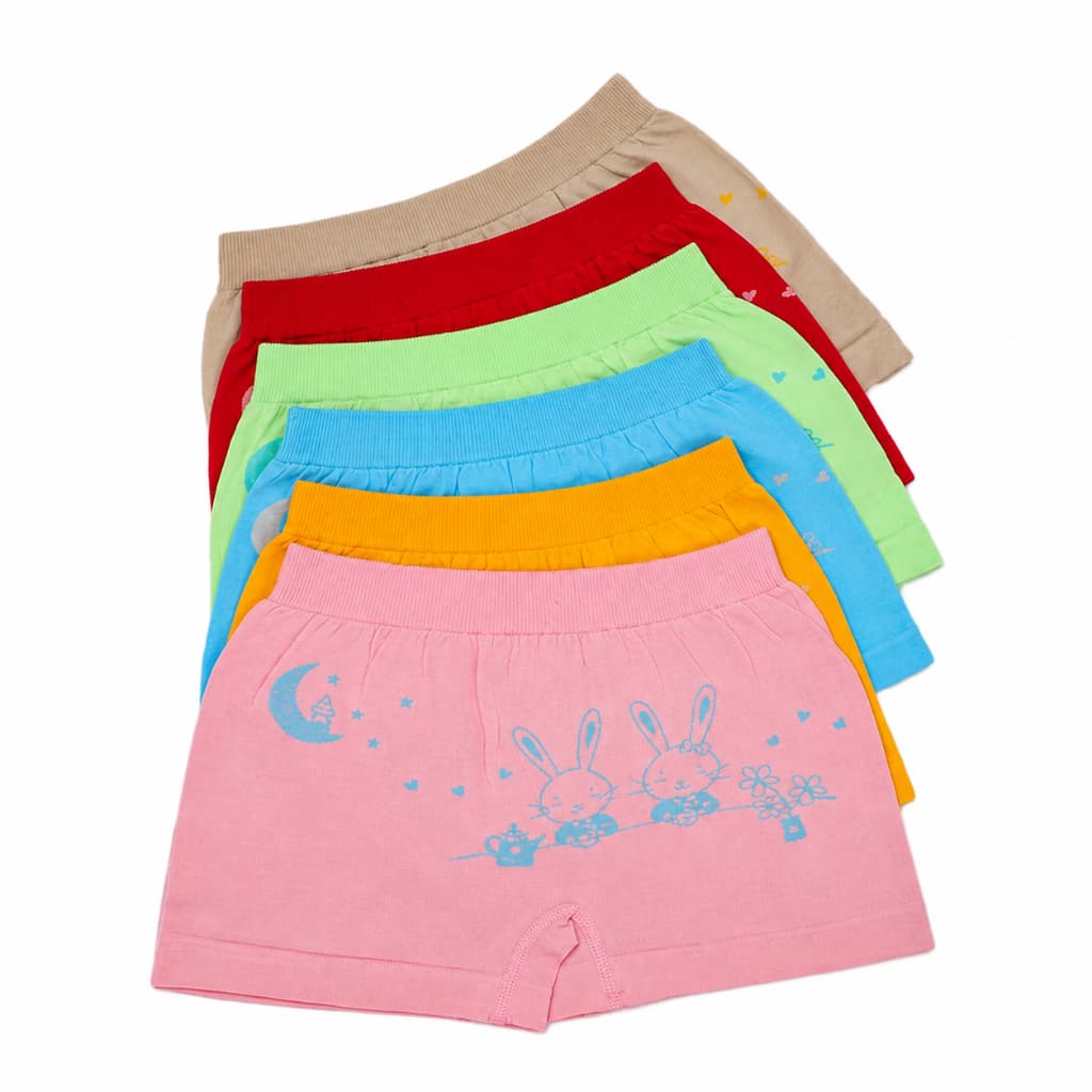 Kit 3, 6 ou 9 Calcinhas Shortinho Box Infantil Estampada Box 0 a 16 Anos Meninas Escolar Passeio Presente