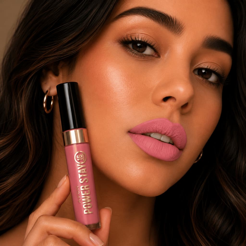 Batom Líquido Matte Avon Power Stay 16h Rosa Toque Rosê