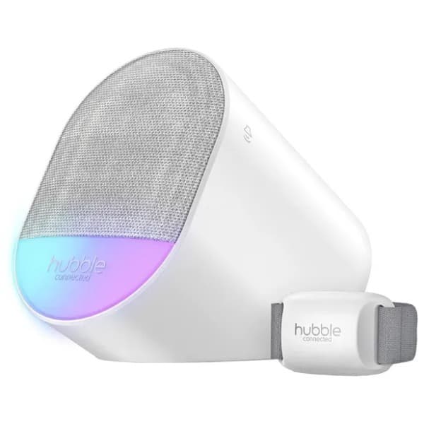 Monitor De Sono Para Bebê Hubble Guardian Áudio WiFi Com Rastreador De Sono Branco
