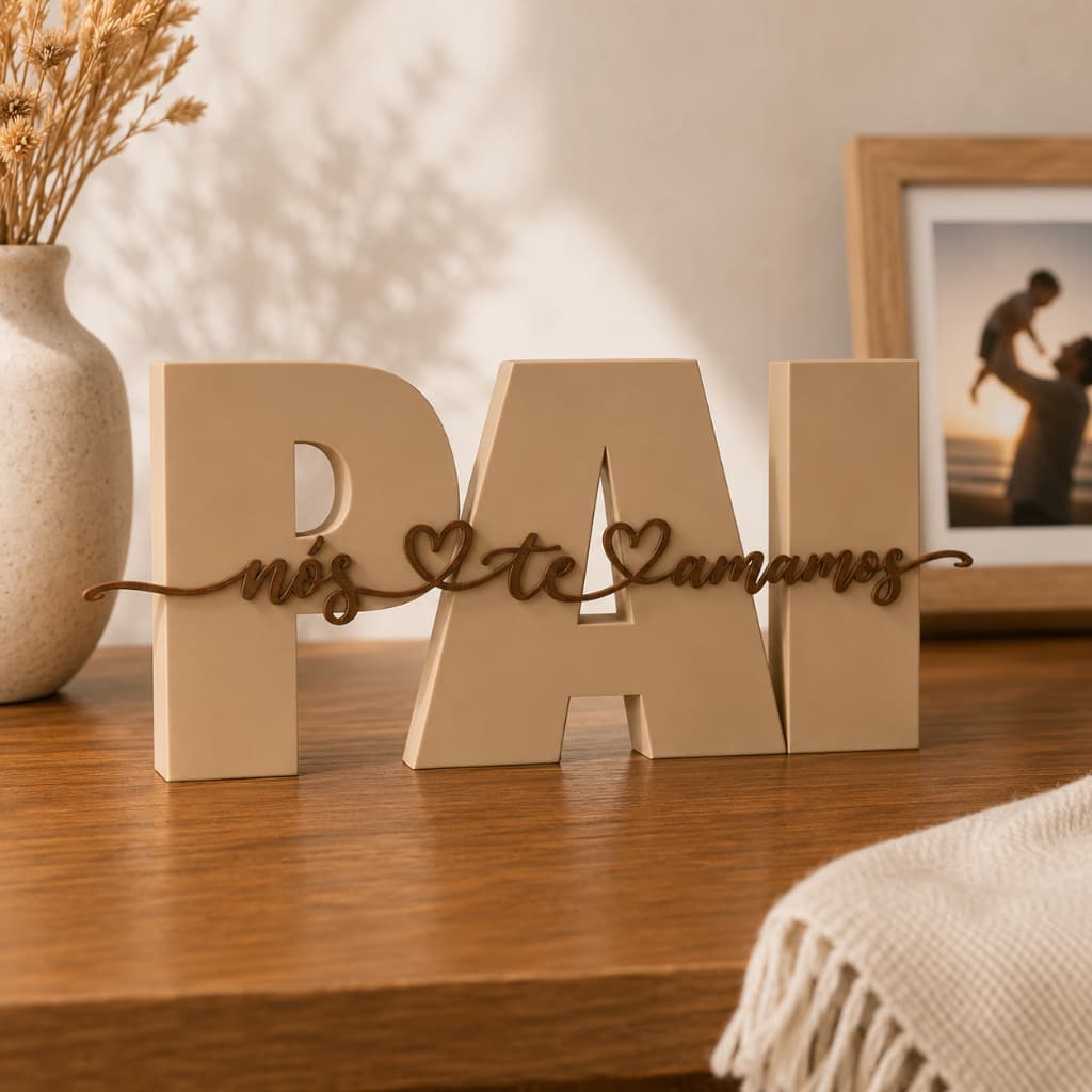 Placa Decorativa PAI Nós Te Amamos | Presente Especial para o Dia dos Pais