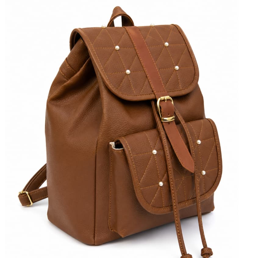 Mochila Feminina  de Couro Para Notebook Linda Moderna Escolar Facultad