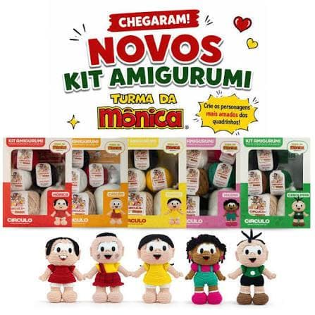 KIT AMIGURUMI TURMA DA MÔNICA - CÍRCULO