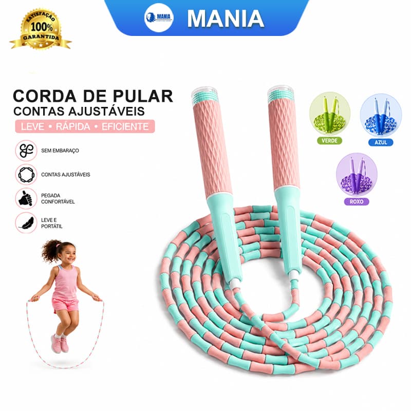 Corda de Pular Segmentada Ajustável para Crianças Jovens Adultos Exercício e Treino Fitness