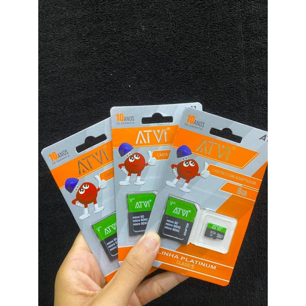 Cartão De Memória Micro 8GB Class10 Original ATVI Linha Platinum C-8