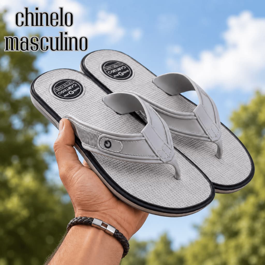 Chinelo Masculino Cartago Slide Adulto Leve Confortável Macio Resistente Para Uso Casual