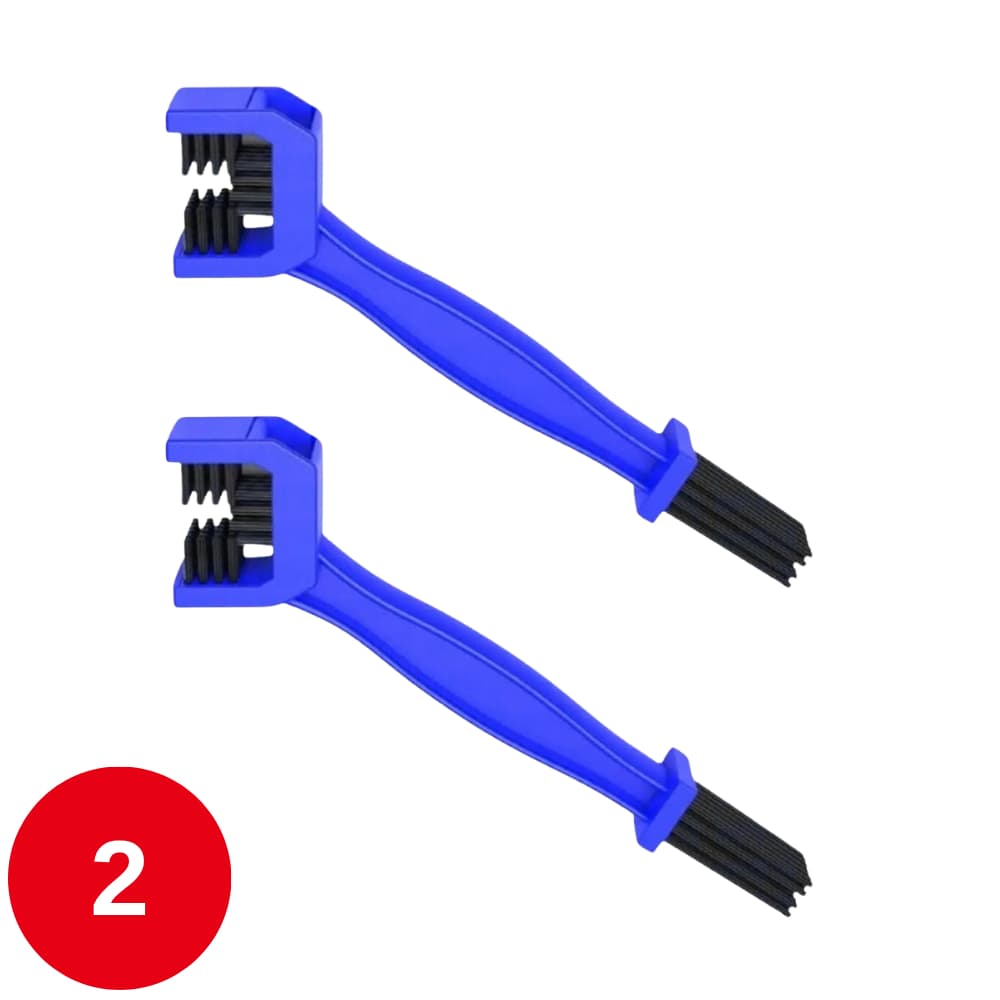 Kit com 2 Escova Limpeza Corrente Moto Azul
