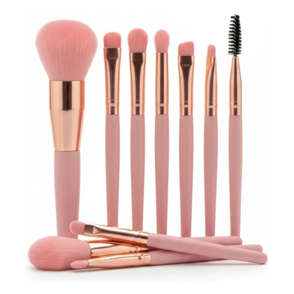 Kit 8 Pincéis De Maquiagem Profissional