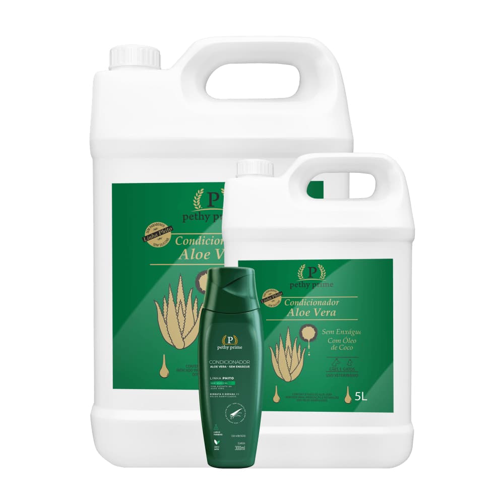 Condicionador Sem Enxágue Aloe Vera Pethy Prime 5 litros | Hidratação Intensa para Cães e Gatos