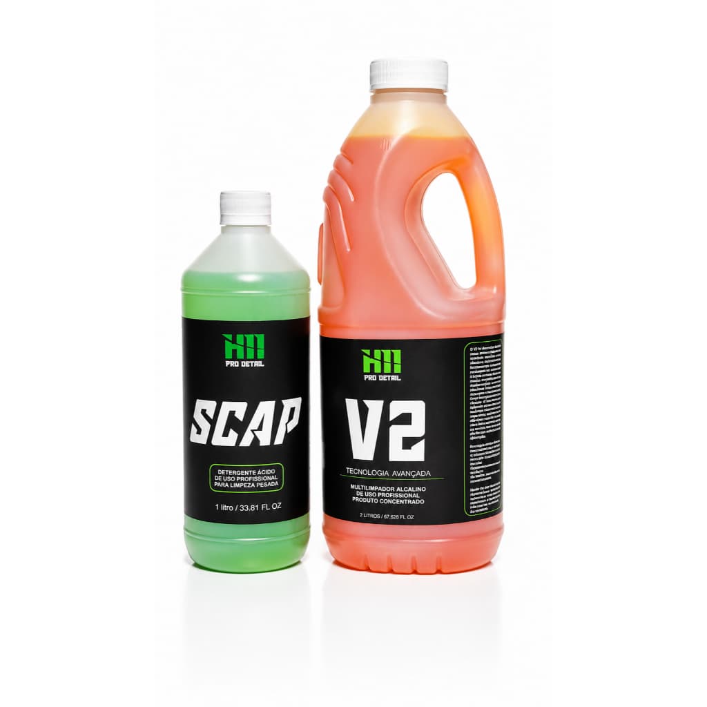 Kit Limpeza Pesada Automotiva SCAP 1 Litro + Desengrachante V2 de 2 Litros