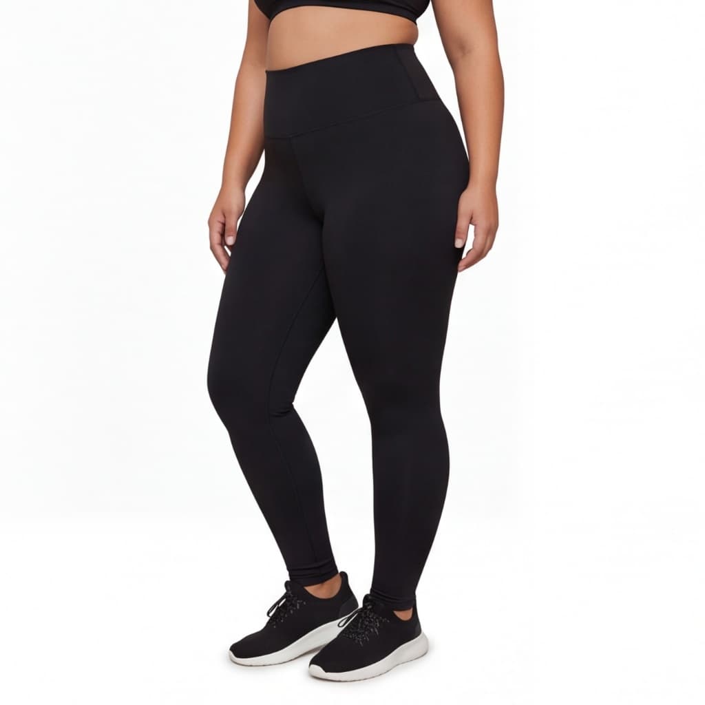 Calça Legging Plus Size Poliamida Esportiva Academia Fitness Lisa Cintura Alta