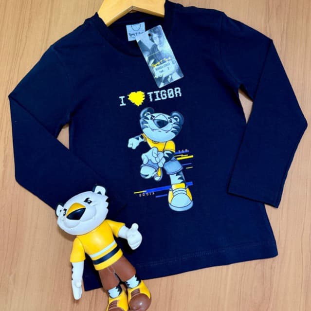 Camiseta Infantil Menino Manga Longa Algodão Meia Estação Estampada 2 a 12 Anos
