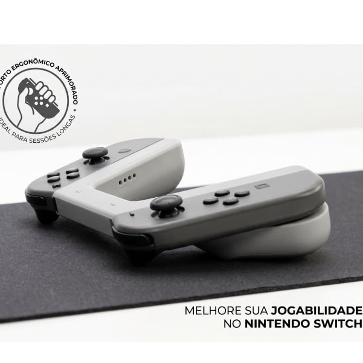 Suporte Grip Ergonômico Premium Para Joy-Con Nintendo Switch E OLED - Máximo Conforto Para Você Jogar Sem Dores Nas Mãos