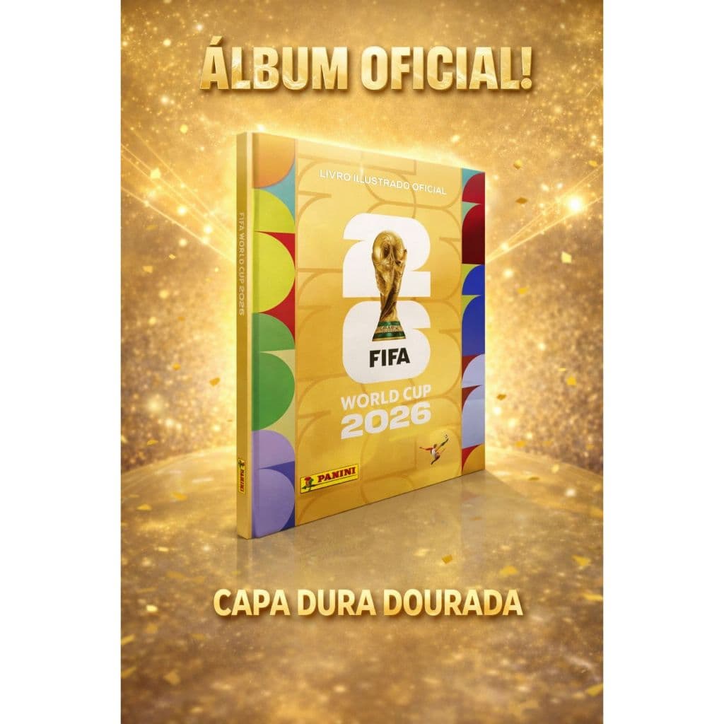 Álbum Oficial Ouro Capa Dura Copa do Mundo 2026 Original Panini Dourado