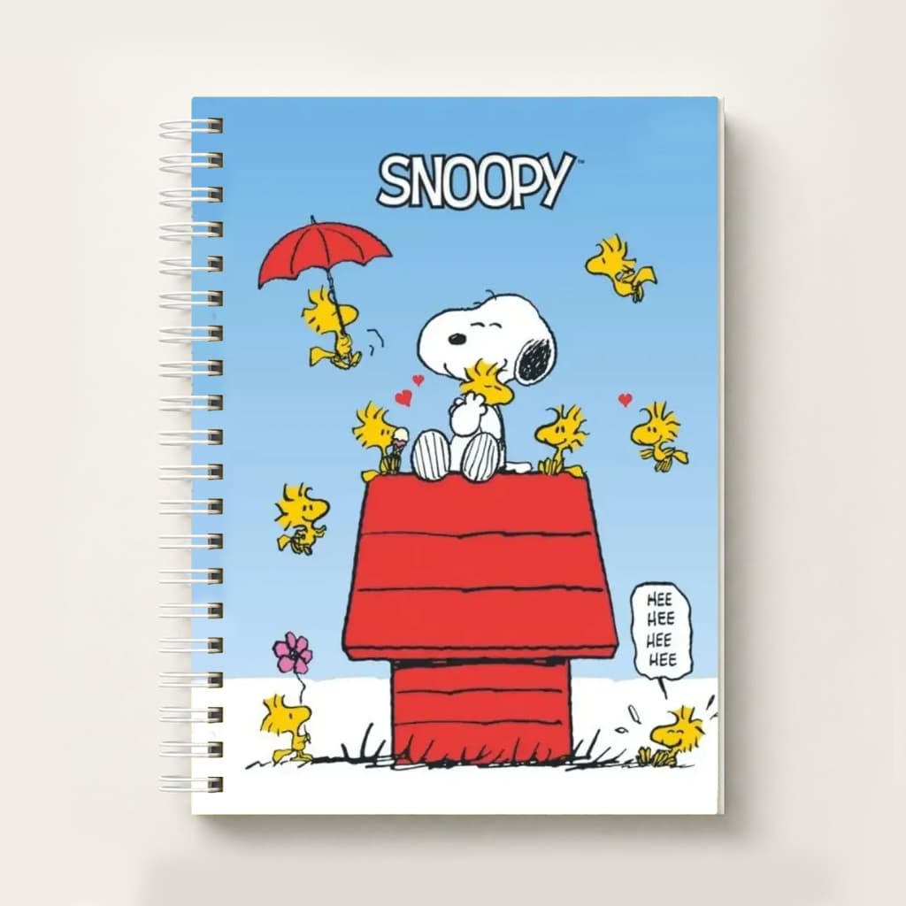 Caderno A5 Snoopy | Capa Dura Premium | Wire-O | 80 Folhas | Ideal para Estudos caderno nostalgia