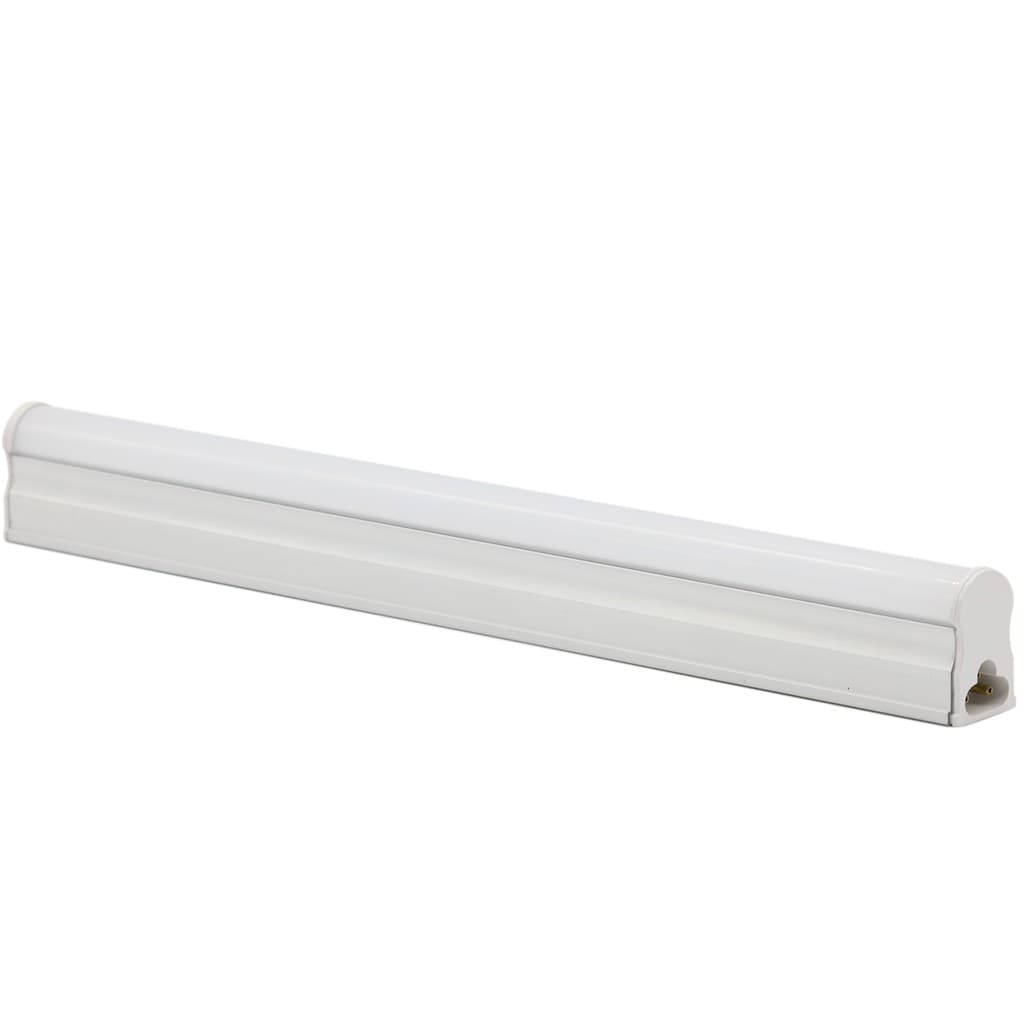 Luminária LED Tubular T5 30cm 6w Branco Frio Com Calha Acoplada Completa
