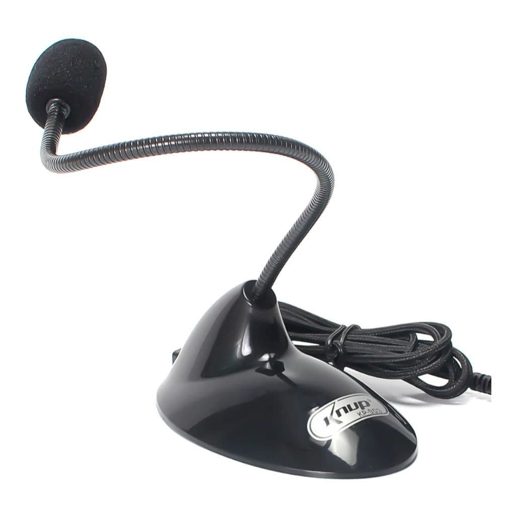 MICROFONE DE MESA COM BASE E HASTE MULTIMIDIA KP903