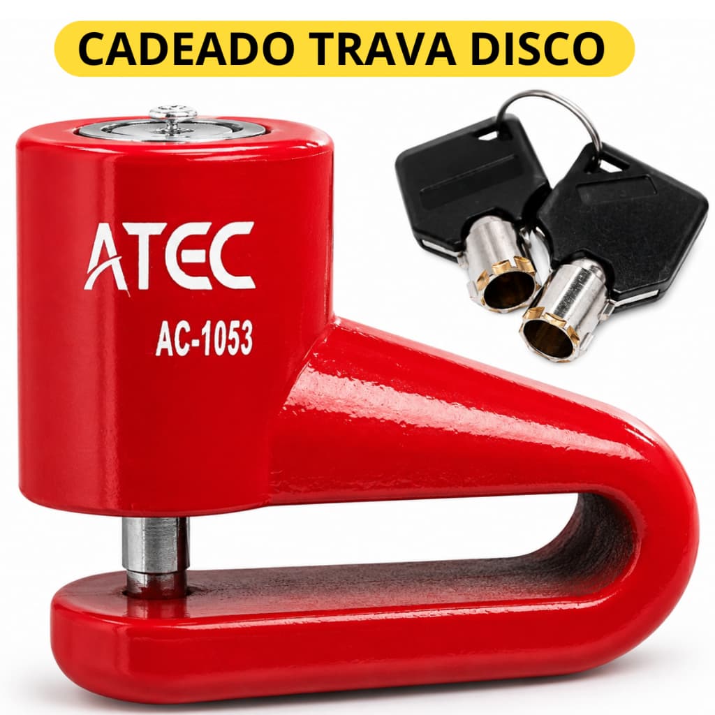 Trava Disco Freio Moto Cadeado Antifurto Universal Bicicleta Moto Elétrica Com 2 Chaves
