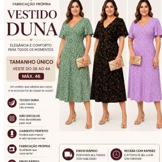 vestido femenina midi liso elegante decote em V manga curta