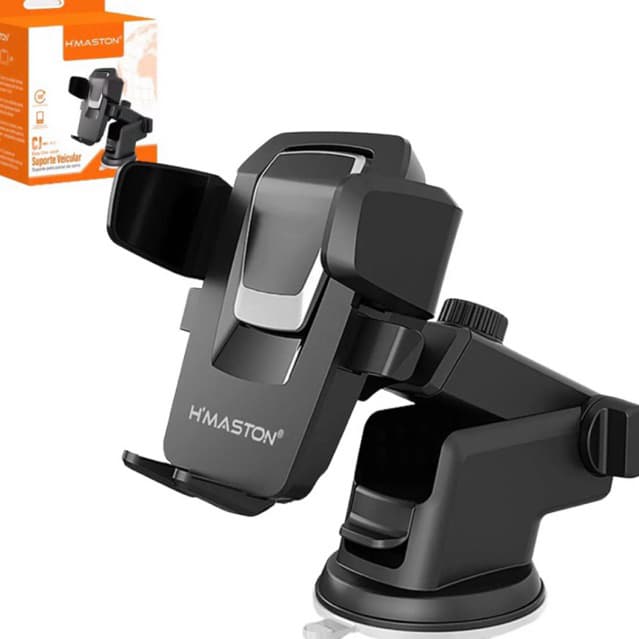 Suporte Veicular H’MASTON CJ‑02 – Easy One Touch, Rotação 360°