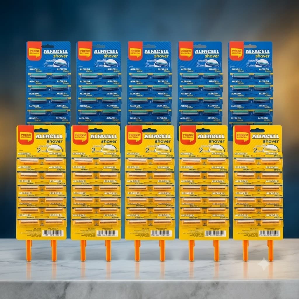 Cartela 12 unidades Aparelho Barbear 2 Lâminas Fita Lubrificante Descartável  Envio Rápido