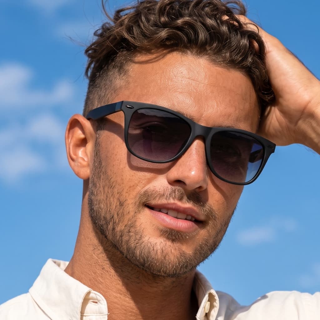 Óculos de Sol Quadrado Escuro Premium Classico Polarizado Retro Moda Praia uv400 Masculino Feminino