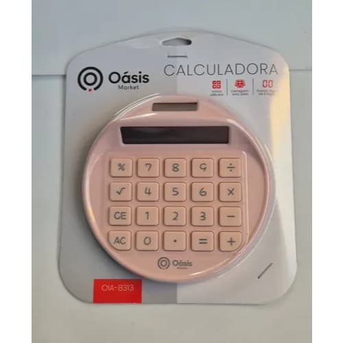 Calculadora Solar Oásis Modelo OIA-8313 - Rosa