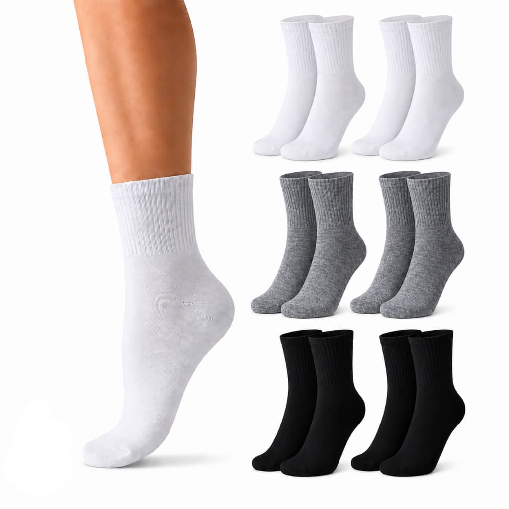 Kit 6 Pares Meia Cano Alto Casual Escolha sua Cor