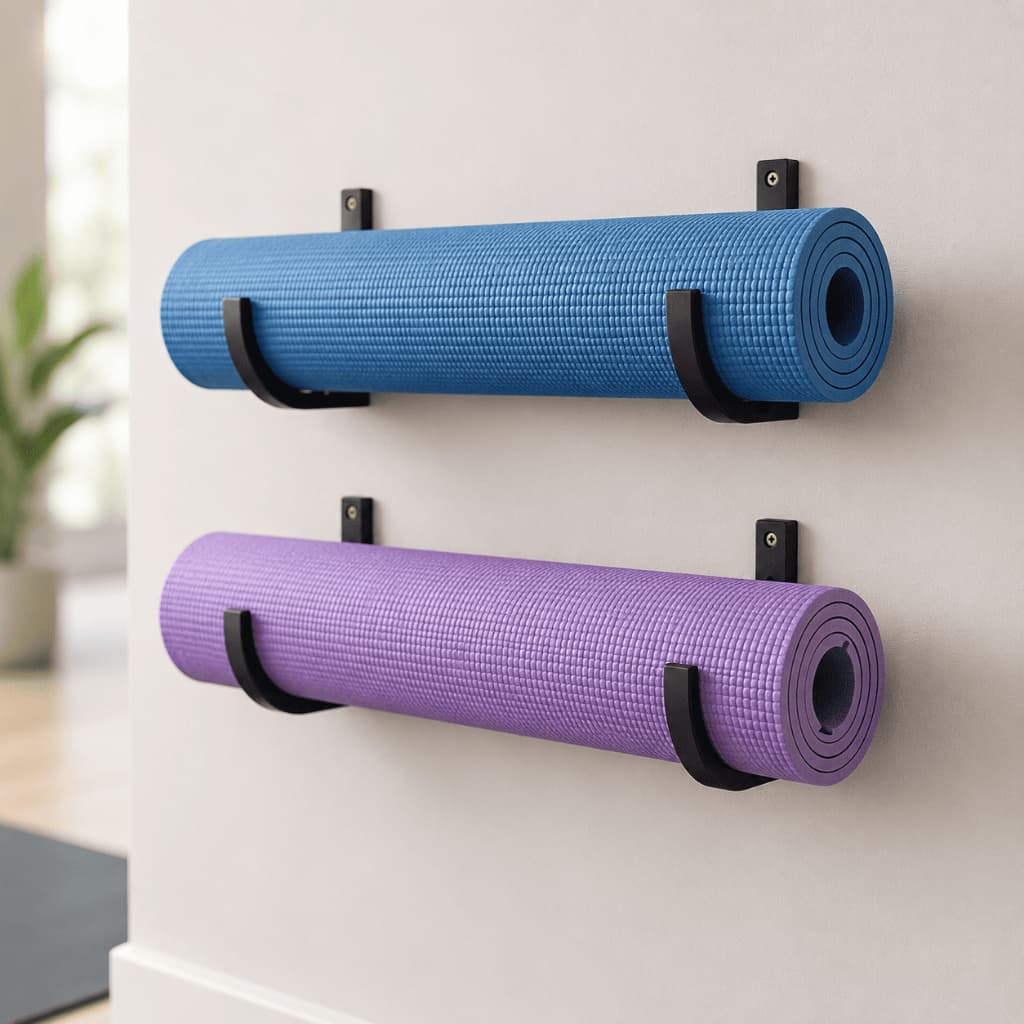 Suporte de Parede para Colchonete Rolo Pilates Tatame Yoga Espuma Fisioterapia Reforçado