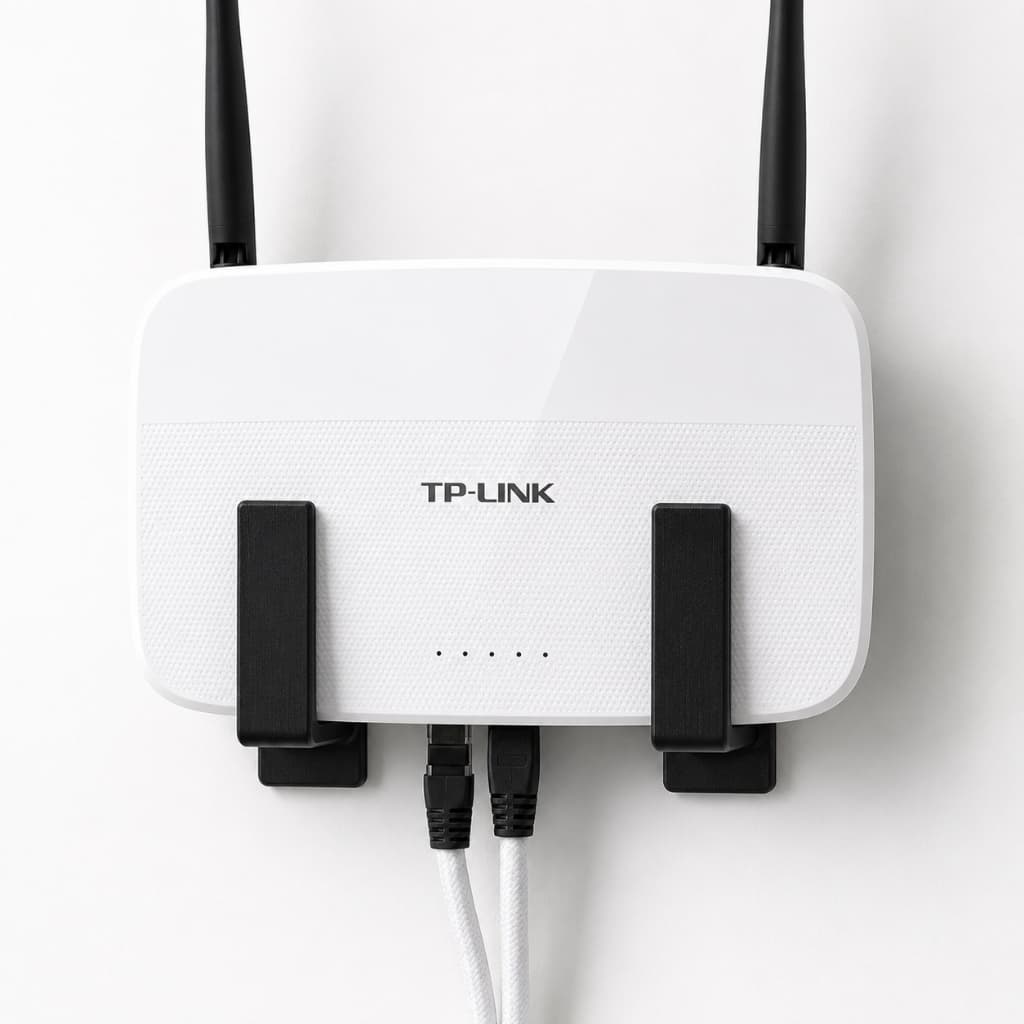 Suporte para Roteador WiFi Universal Parede Sem Furo com Fita 3M Organizador Moderno