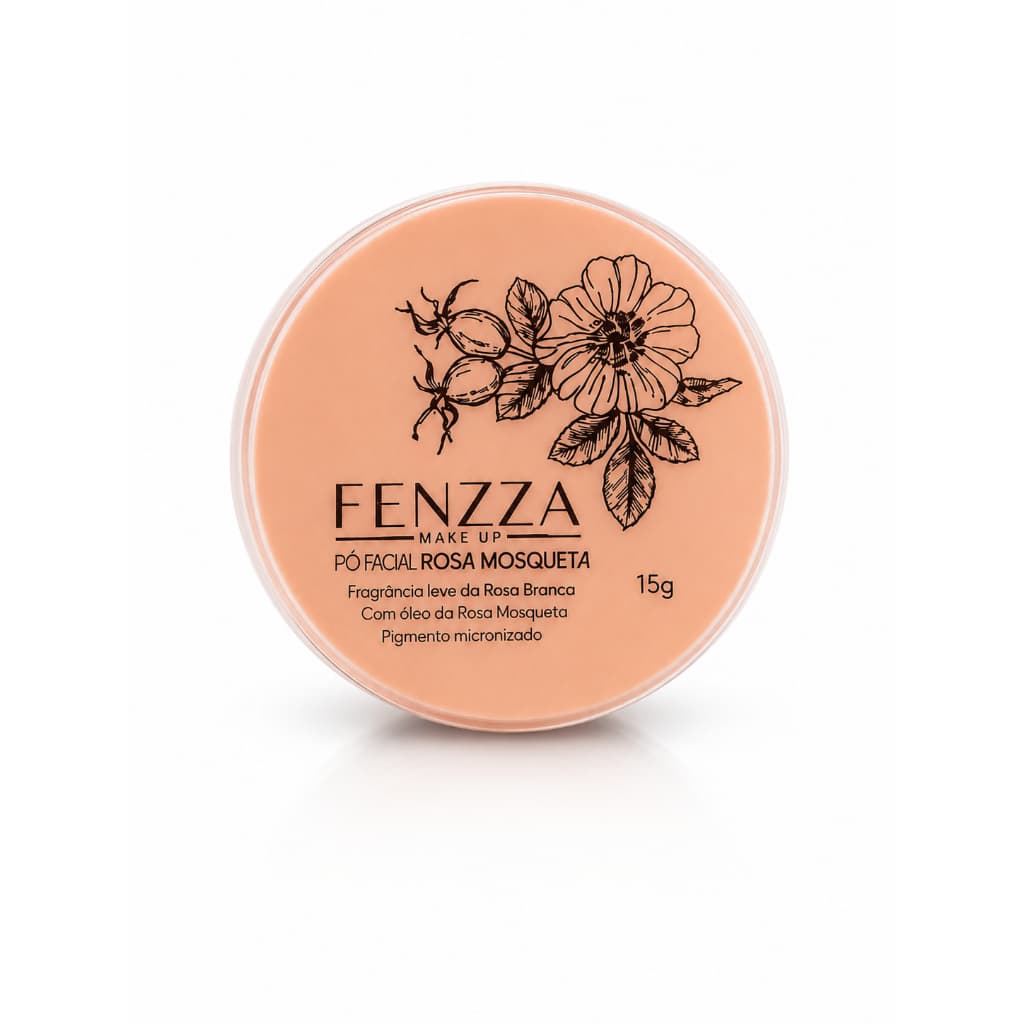 Pó de Rosa Mosqueta Facial Finalizador de Maquiagem Fenzza FZ34025