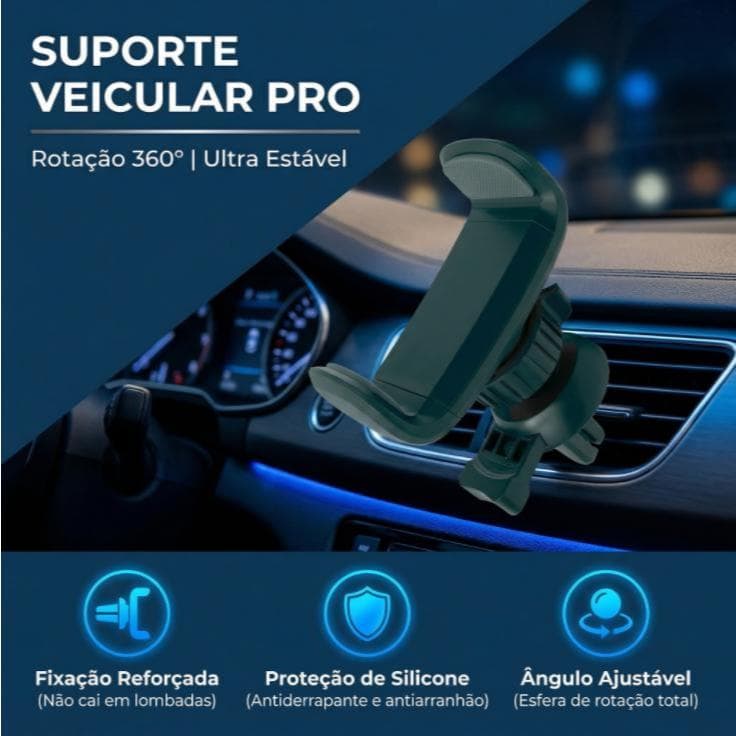 [Produto em alta]360° Suporte Celular 3~6in Gps Veicular  Para Carro Saida de Ar condicionado Grampo Ajustável