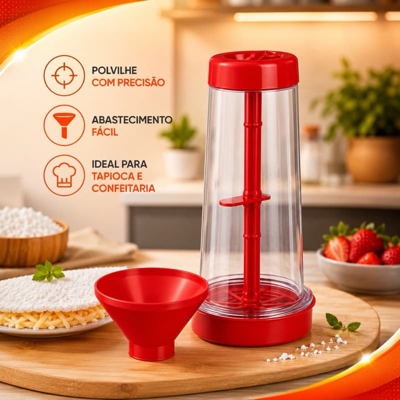 Tapioqueira Peneira e Armazena Polvilhador De Tapioca