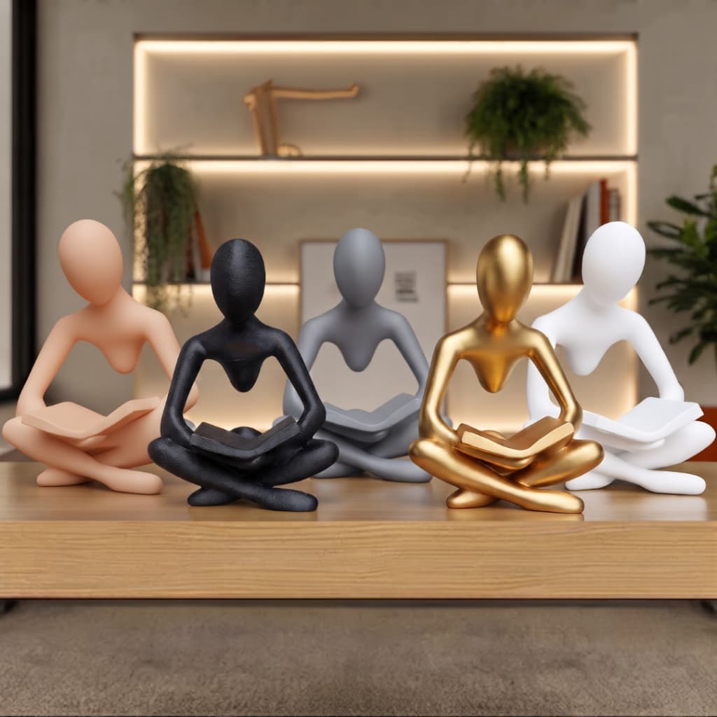 Escultura Decorativa Leitura Arte Minimalista Impressa em 3D