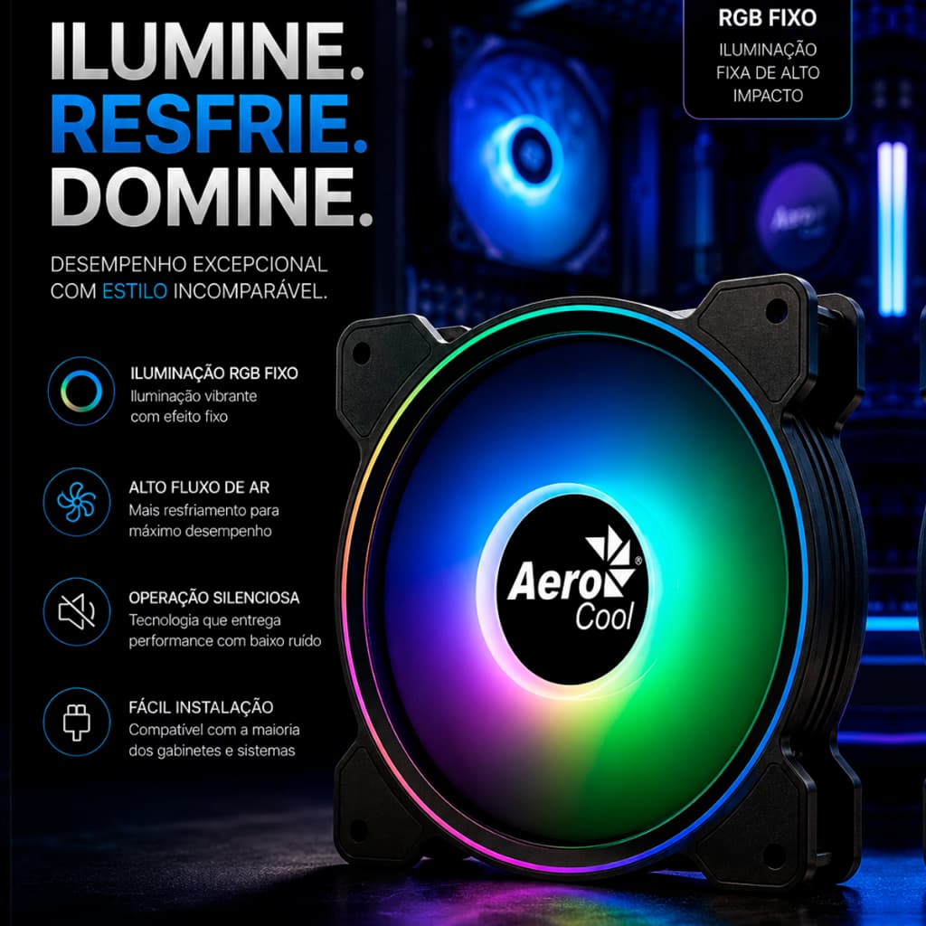 COOLER RGB 120MM AEROCOOL SATURN 12F  MOLEX