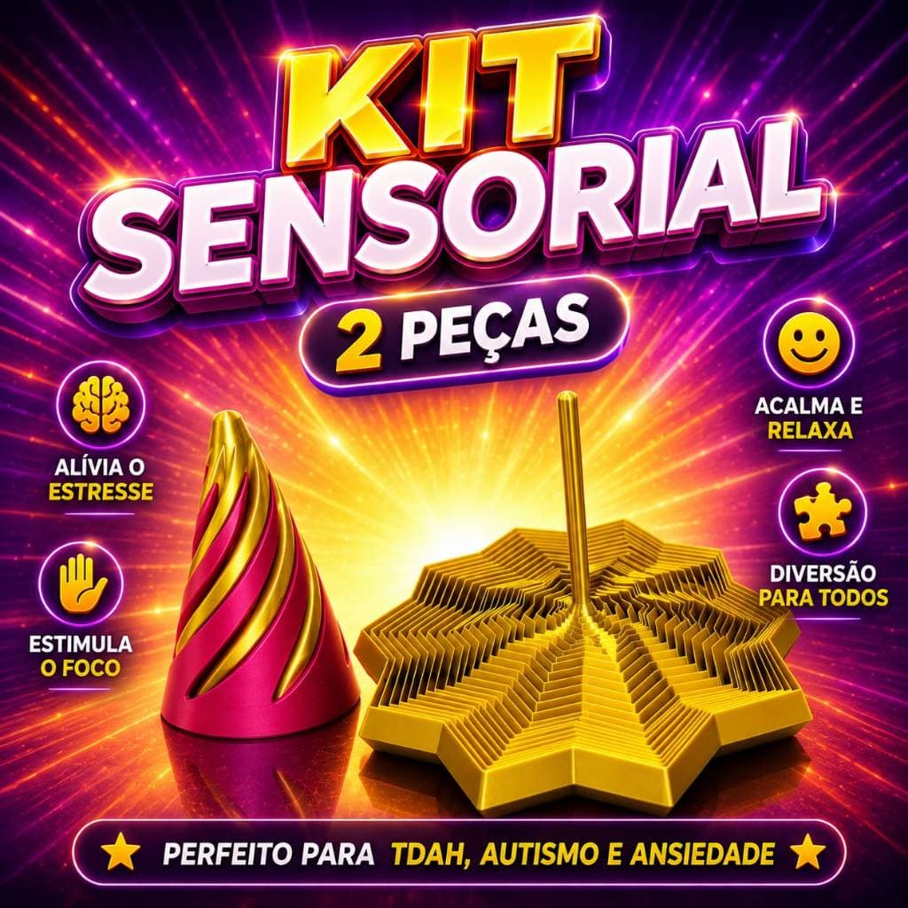 Kit 2 Brinquedos Sensoriais Anti Stress | Estrela Fidget e Espiral | TDAH Autismo Ansiedade Stress