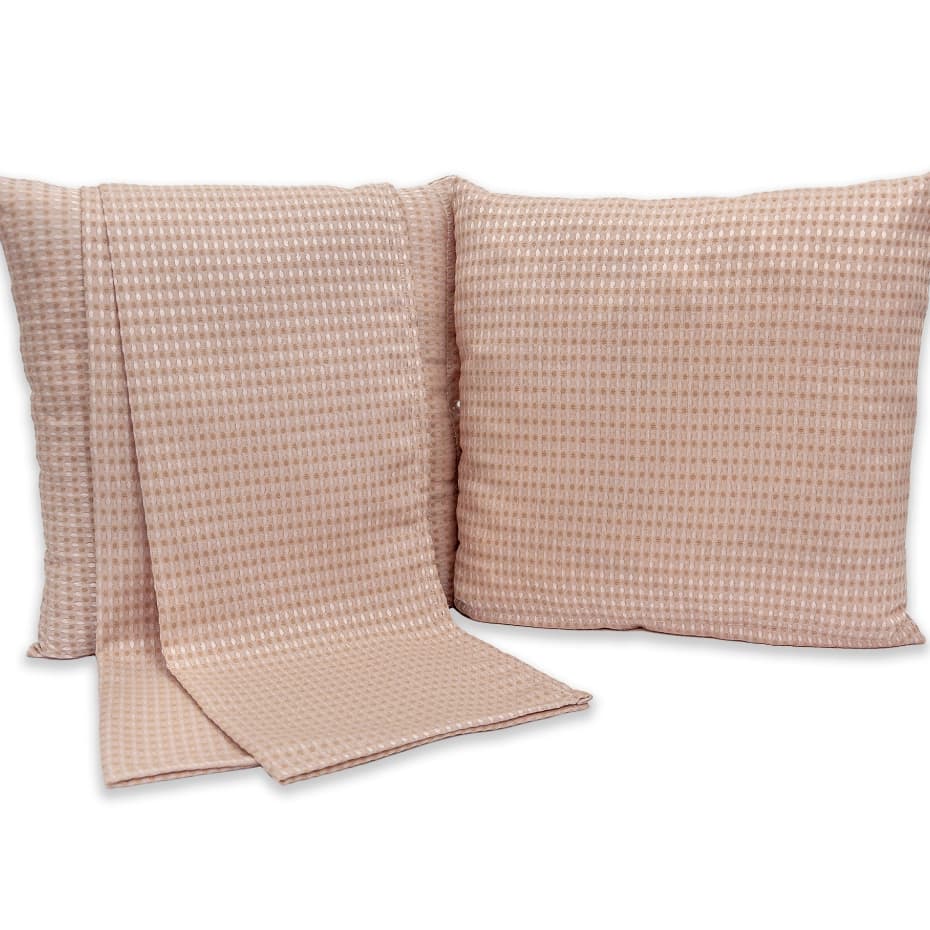 Kit Peseira +Capa De Almofada Piquet Cama Decoração Solteiro/Casal/Queen/King Algodão