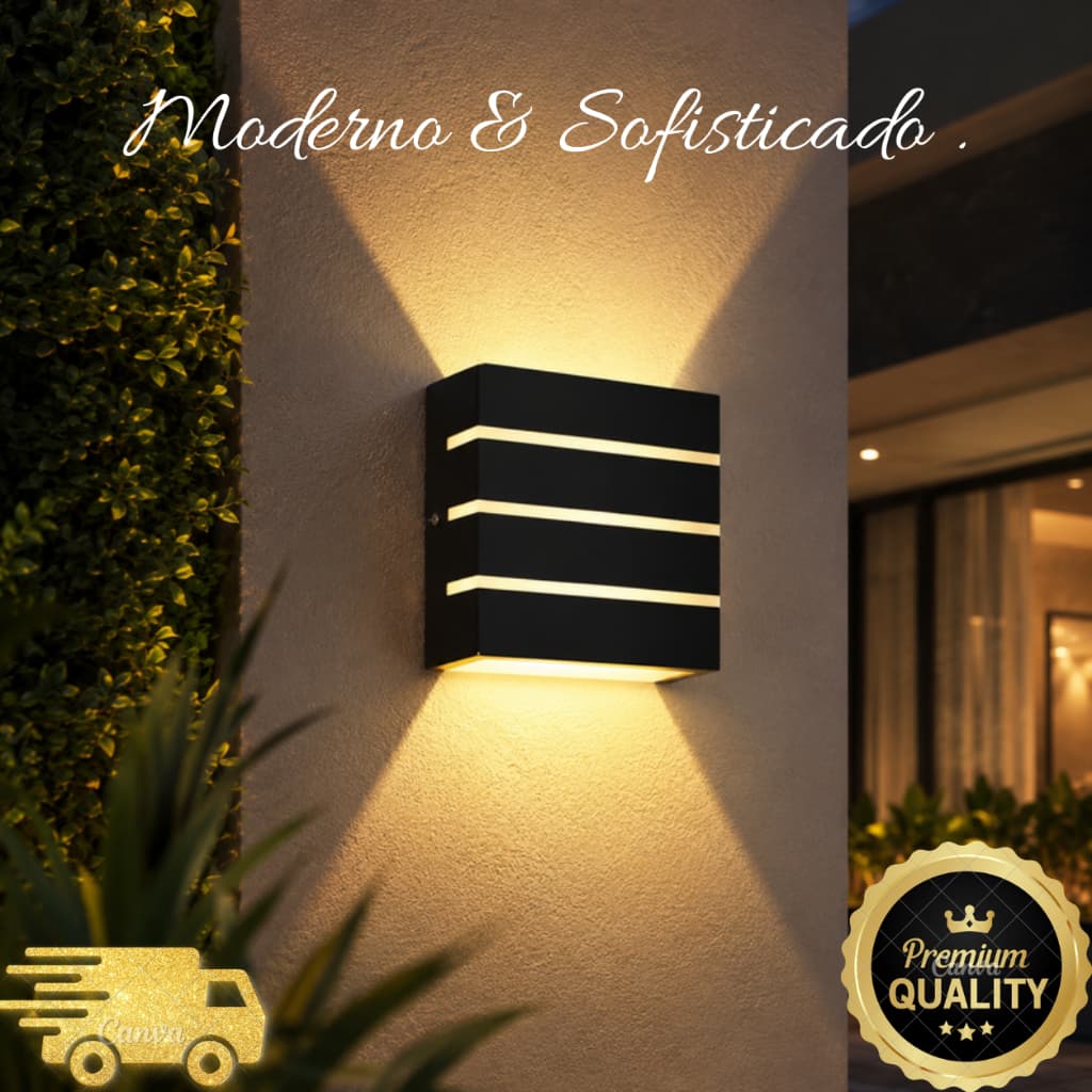 Arandela Luminária Parede Slim  4 e 2 Unidades - 3 Frisos Externa e Interna / Decoração Moderna Muro