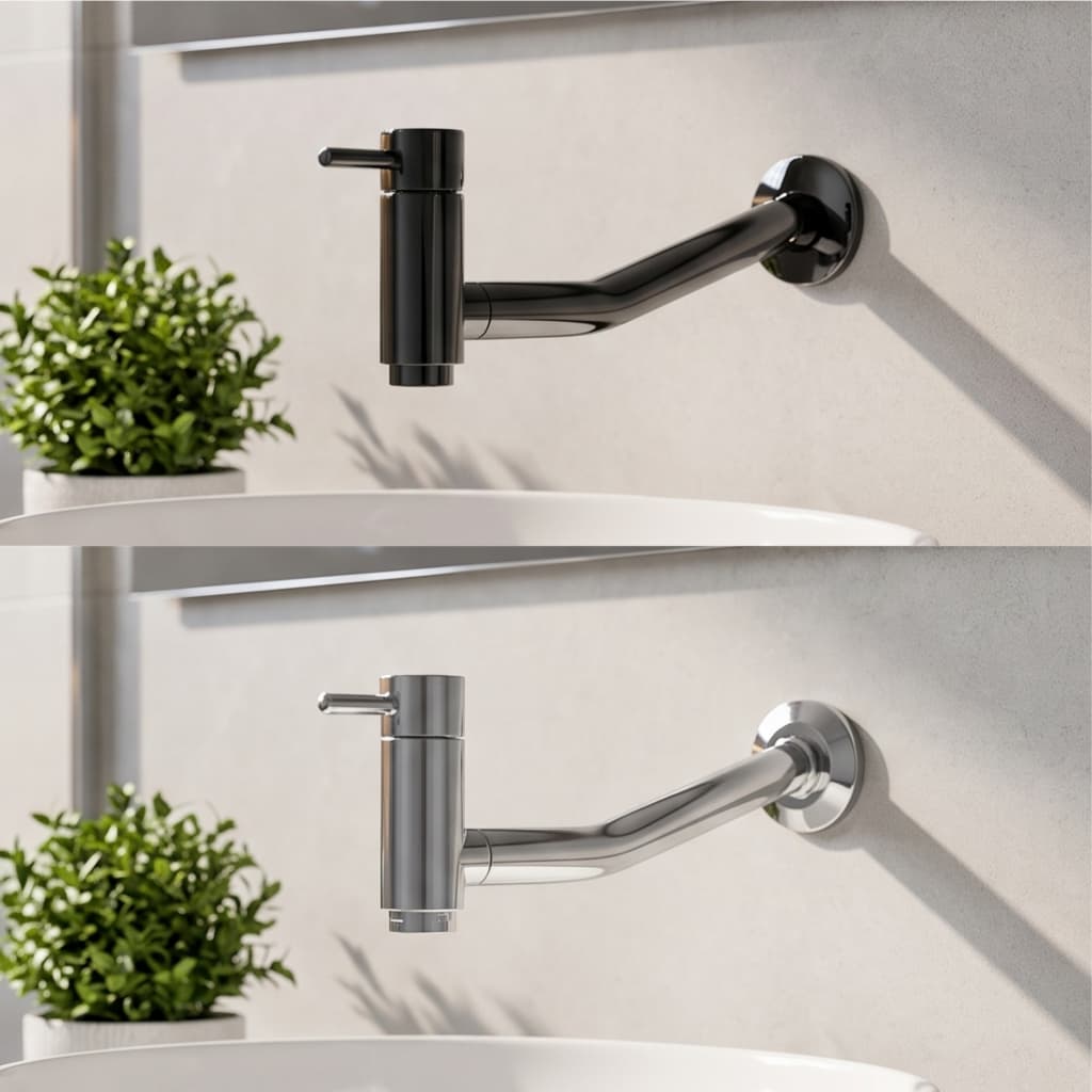 Torneira Abs Cromada Fixa De Parede Tanque Jardim Cozinha 1/4 Com Arejador Preta ou Cromada