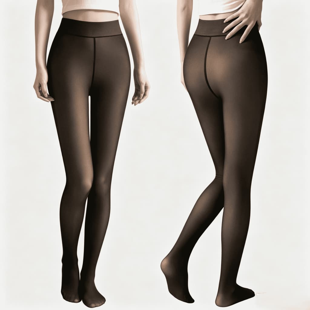 Meia Calça Térmica Forrada Peluciada Translúcida De Lã Quente Feminina Para Inverno Estilo Fashion Feminina Segunda Pele
