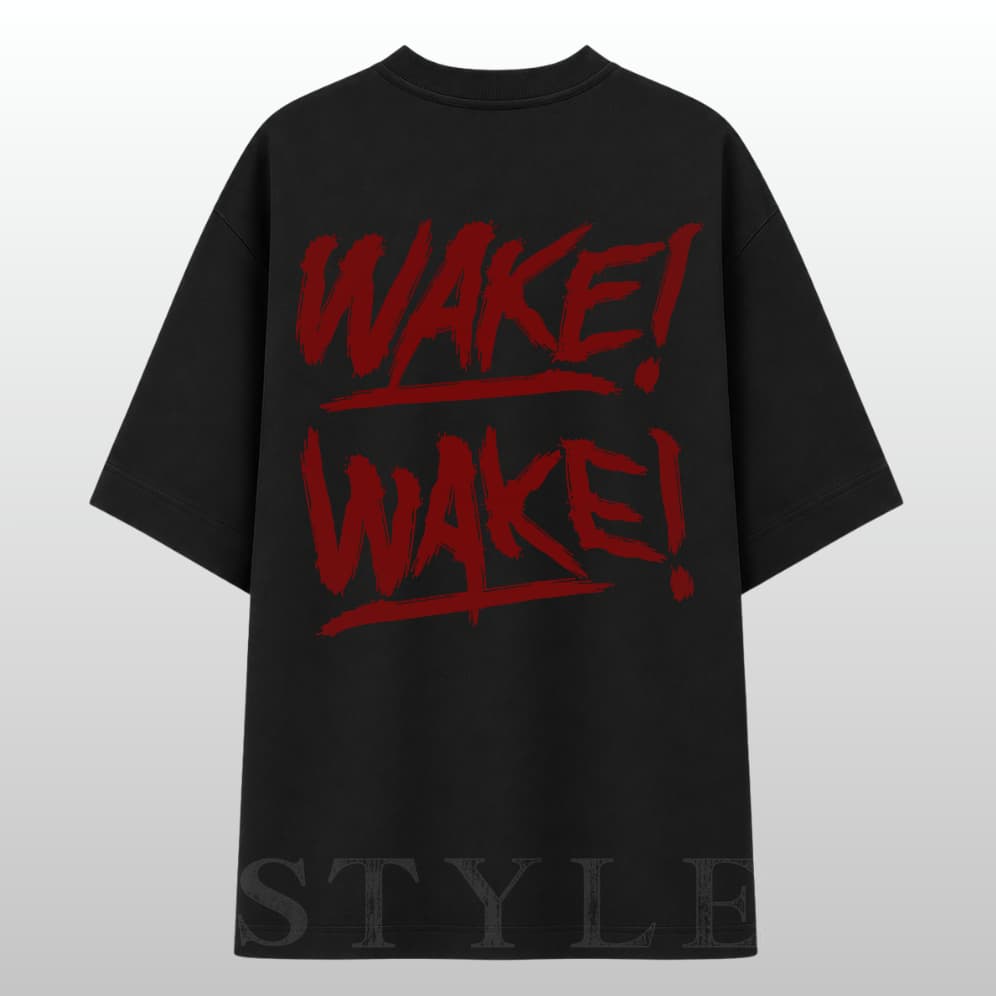 Camiseta Oversized Wake Wake Freaky Season Premium Fitness Streetwear Academia Camisa 100% Algodão Masculina Feminina