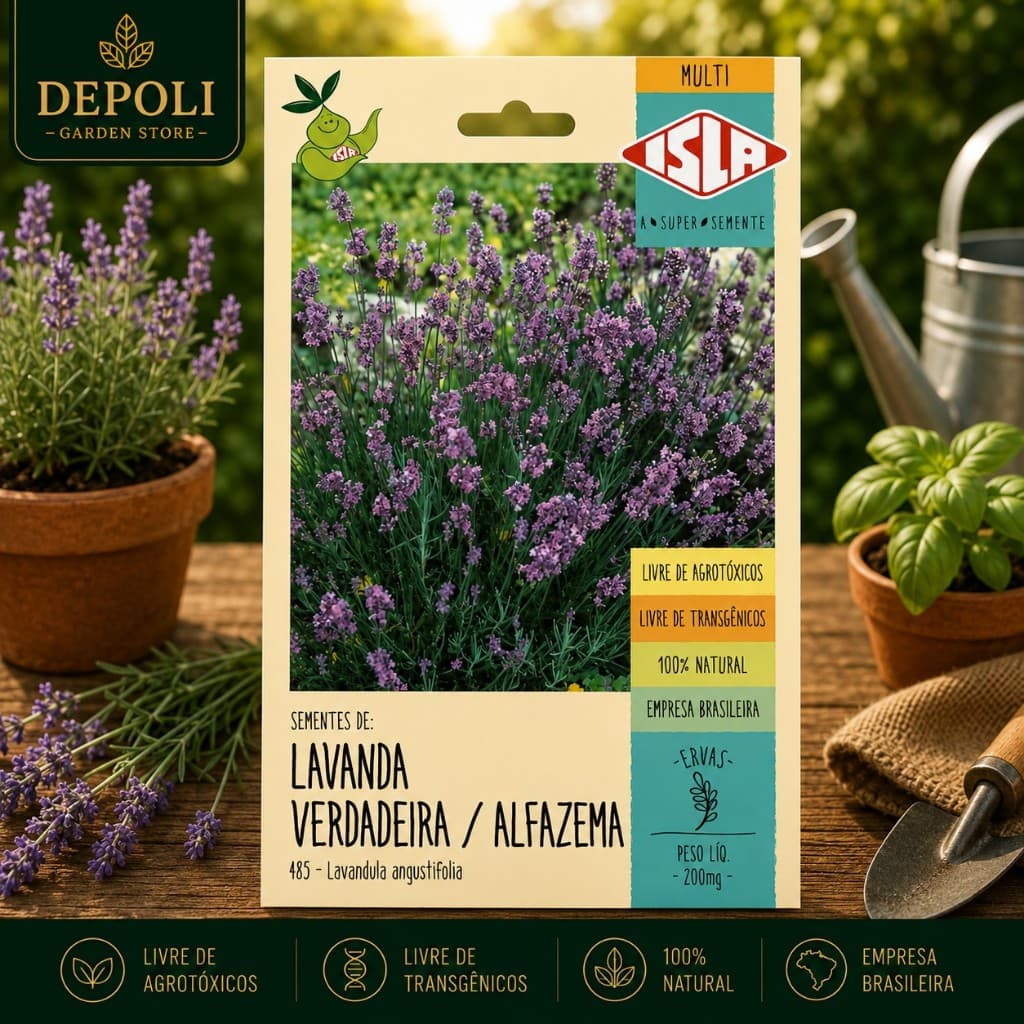 Unidade de Envelope de Sementes Lavanda Verdadeira (Alfazema) Isla Minha Horta Multi