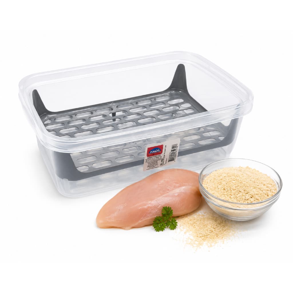Pote Hermético para Empanar Plasutil Prático Vedação Perfeita Cozinha Organizada