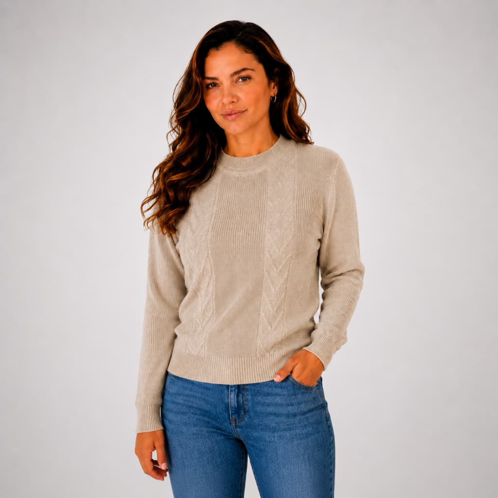 Blusa de Frio Feminina em Tricô Premium Gola Média Manga Longa Inverno