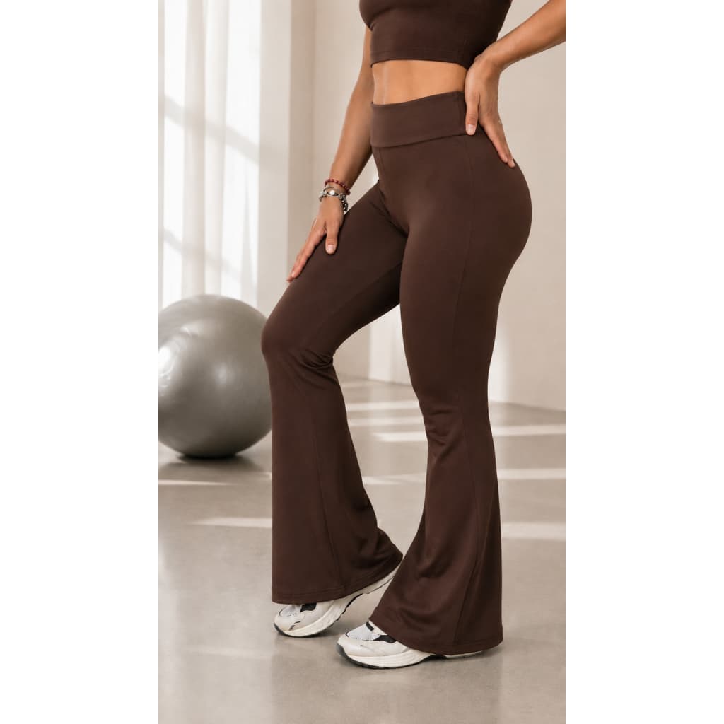 Calça Bailarina - Calça Legging Fitness Cintura Alta - Calça Boca de Sino - Calça de Academia Flare