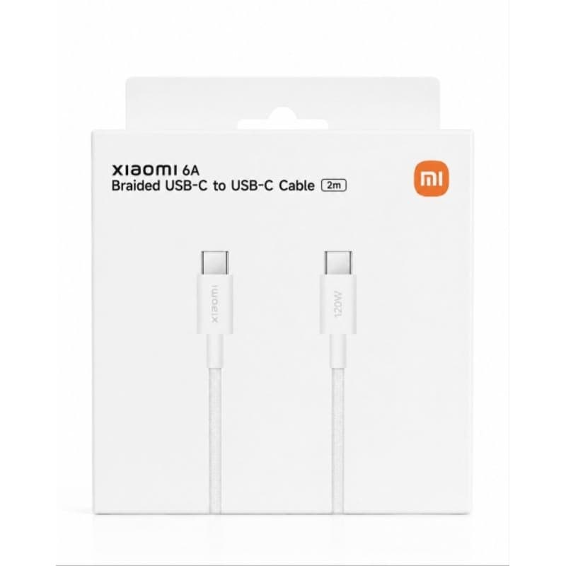 Cabo USB-C para USB-C Xiaomi 6A Trançado 2m Original