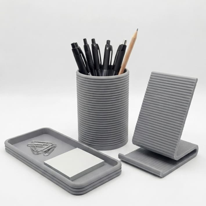 Organizador de Mesa Moderno Porta Canetas Suporte para Celular e Bandeja para Escritório Home Office