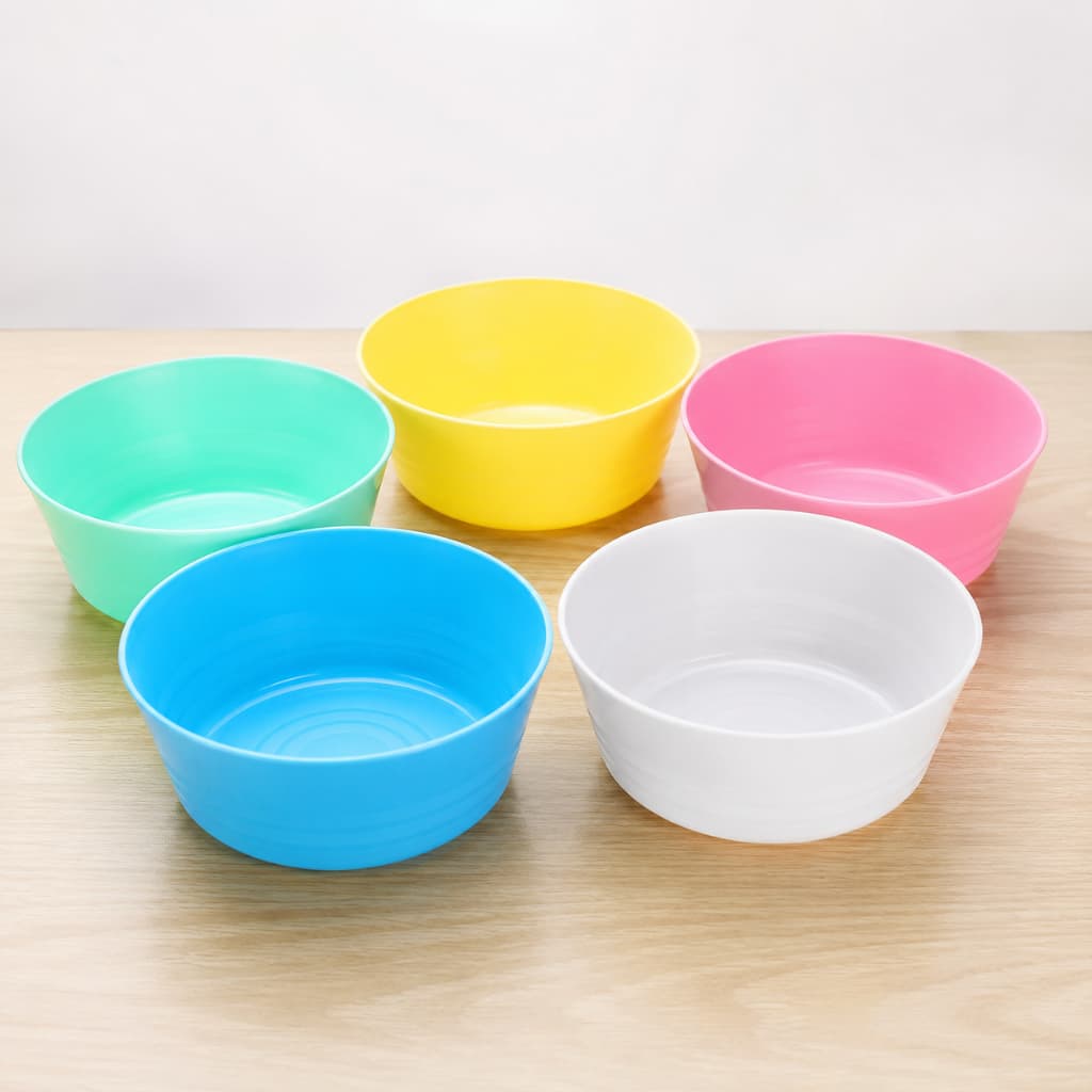 Kit 5 Tigelas Plásticas Infantis Coloridas Livre BPA Refeições